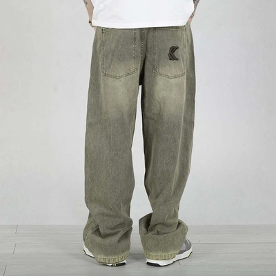 Spodnie Karl Kani Baggy Og Washed Wavy Seams 60080014  dark blue green