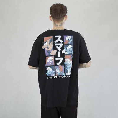 Koszulka Smerfy Baggy Cast czarna