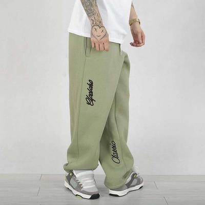 Spodnie Dresowe El Polako Baggy  Double Logo Drawcord oliwkowe