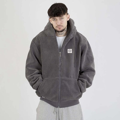 Kurtka Zimowa Mass Hoodie ZIP Patch Teddy szara