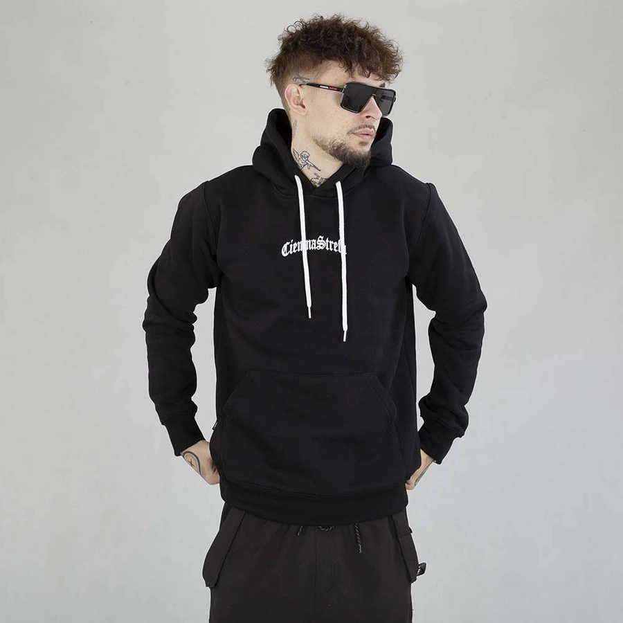 Bluza Hoodie Ciemna Strefa CS Gotyk Duże Logo czarno biała