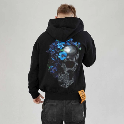 Bluza Forgotten Faces Hoodie Zip Flowered Skull czarna