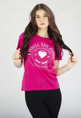 Koszulka Pit Bull Slim Fit Pitbull Heartie różowy