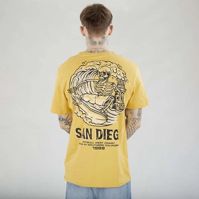Koszulka Pit Bull Skull Surf żółta