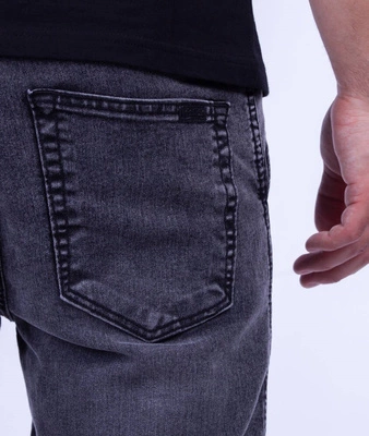 Biuro Ochrony Rapu SKIN Spodnie Jogger Jeans Guma Czarny przecierany