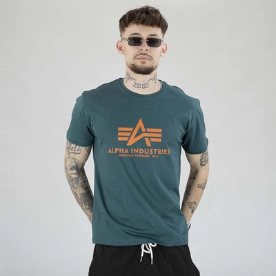 Koszulka Alpha Industries Basic T ML 118533 czarna  ciemno zielona