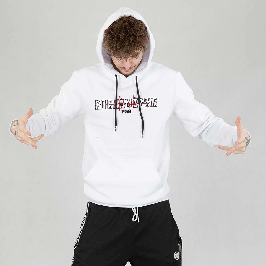 Bluza Dudek P56 Hoodie Kocham Życie biała