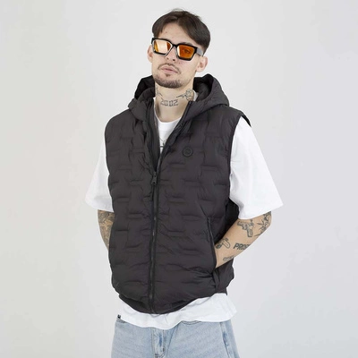 Bezrękawnik Pit Bull Hoodie Fisk Quilted czarny