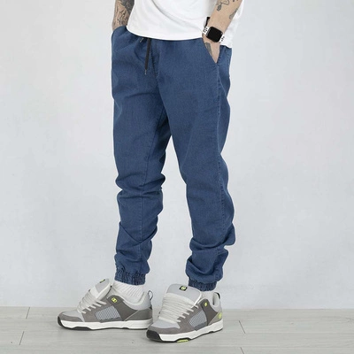 Spodnie Jogger Chada Jeans Haft niebieskie