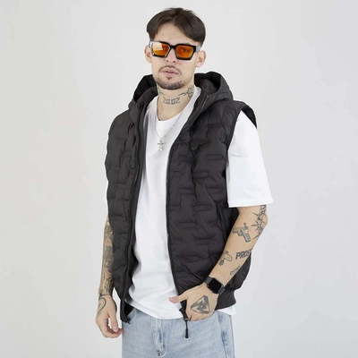 Bezrękawnik Pit Bull Hoodie Fisk Quilted czarny