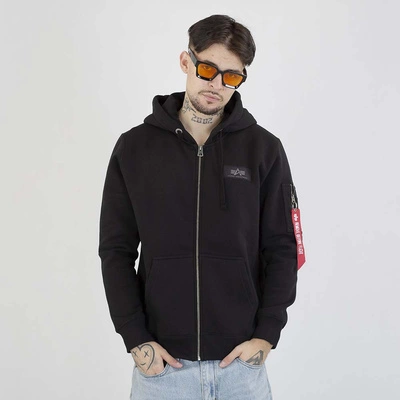 Bluza Alpha Industries Hoodie Zip Back Print 128342 czarna