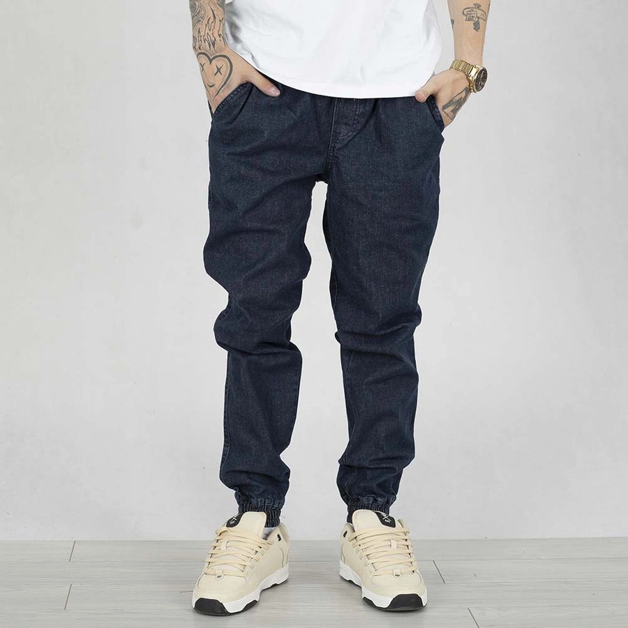 Spodnie Jogger Ganja Mafia Jeans Podpis Gold granatowe