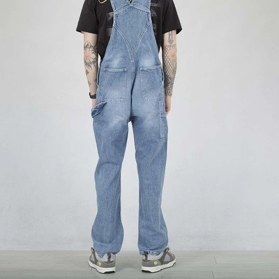 Spodnie Ogodniczki Baggy Jigga Wear Jeans Logo Dungarees niebieskie