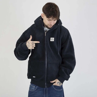 Kurtka Zimowa Mass Hoodie ZIP Patch Teddy granatowa