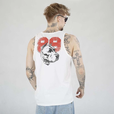 Tank Top Pit Bull Slim Fit Dog 89 biały