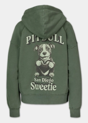 Bluza Pit Bull Hoodie ZIP Skull Surf zielone
