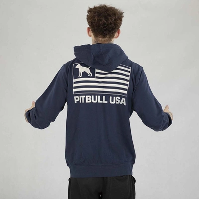 Bluza Pit Bull Hoodie Zip Terry Pitbull USA granatowa