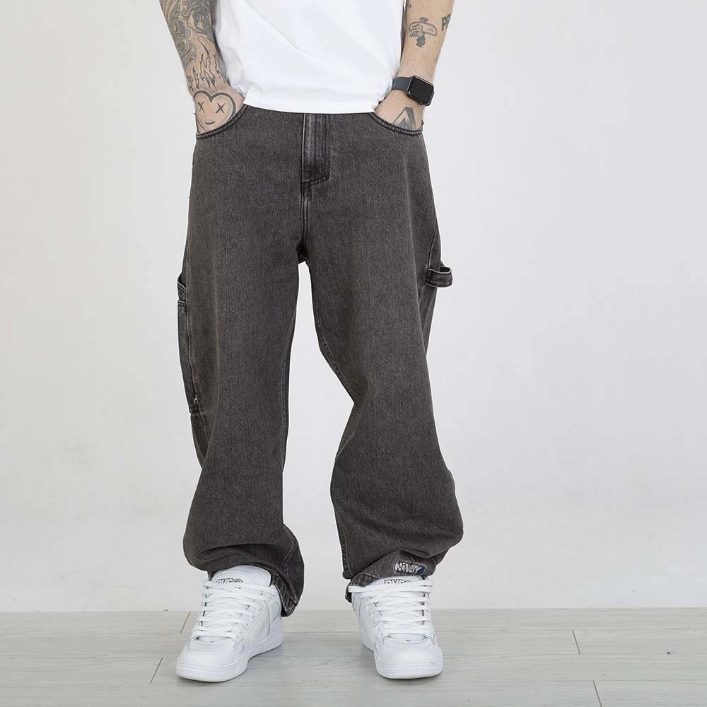 Spodnie Mass Jeans Extra Baggy Fit Wall czarne sprane