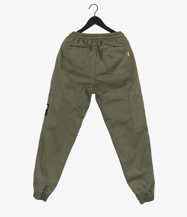 Spodnie Elade Chino Joggery Cargo oliwkowe