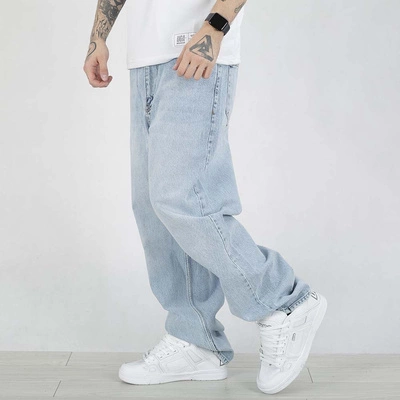 Spodnie Baggy Jigga Wear Crown jasne niebieskie