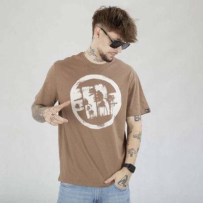 Koszulka Pit Bull Logo Palms brązowa