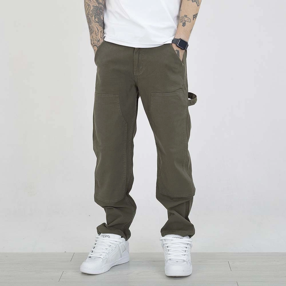 Spodnie Regular Prosto Work ciemne oliwkowe