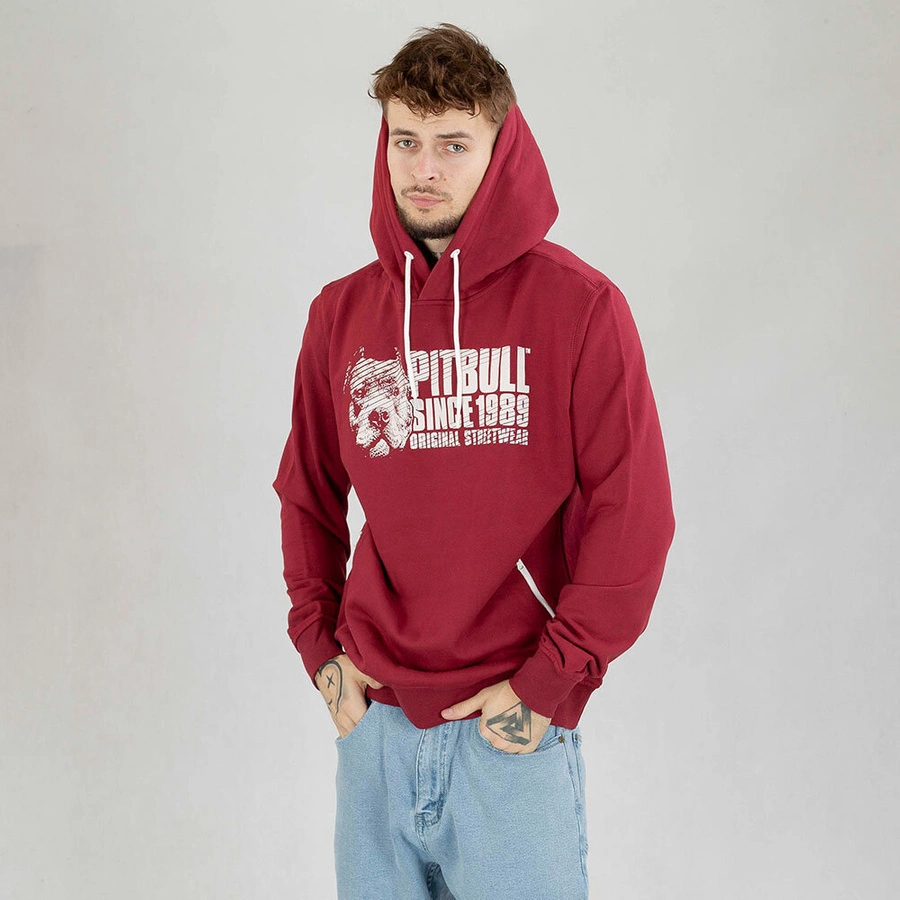 Bluza Pit Bull Hoodie Terry Blood Dog bordowa