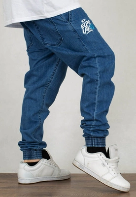 Spodnie El Polako Joggery Slim Jeans z Gumą Miejski Tag light jeans