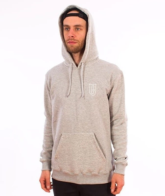 Biuro Ochrony Rapu-Classic Borcrew Outline Bluza Kangurka Kaptur Jasny Szary