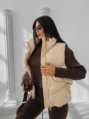 Bezrękawnik Damski Olavoga Rain beżowa