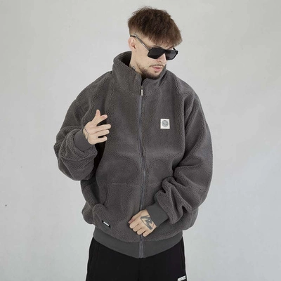 Kurtka Zimowa MASS ZIP Patch Teddy szara