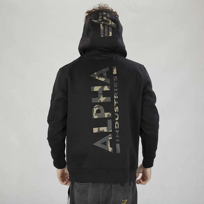 Bluza Alpha Industries Hoodie Back Print Camo 178318CP czarna camo