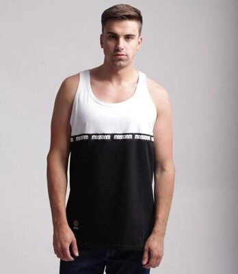 Mass Line Tank Top Biały/Czarny