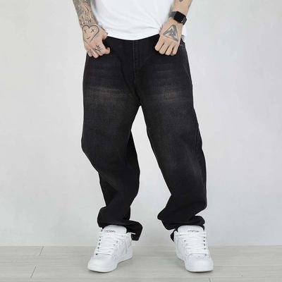 Spodnie Baggy Jigga Wear Crown czarne sprane