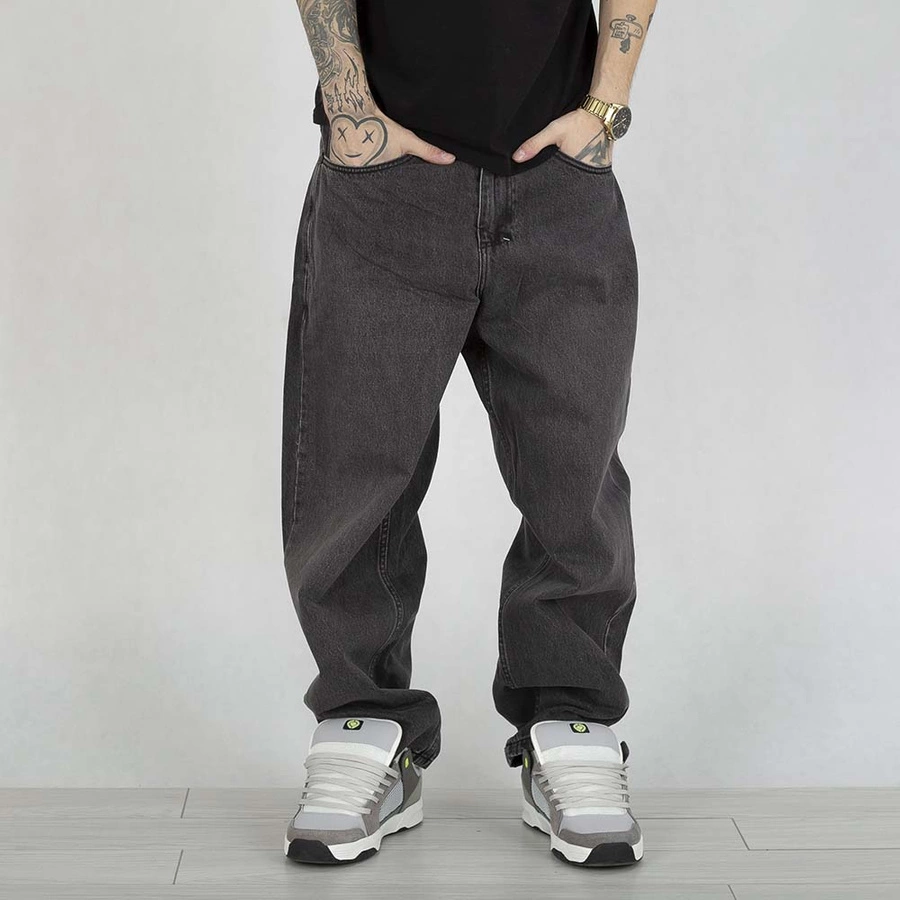 Spodnie Mass Jeans Baggy Fit Slang czarny sprany