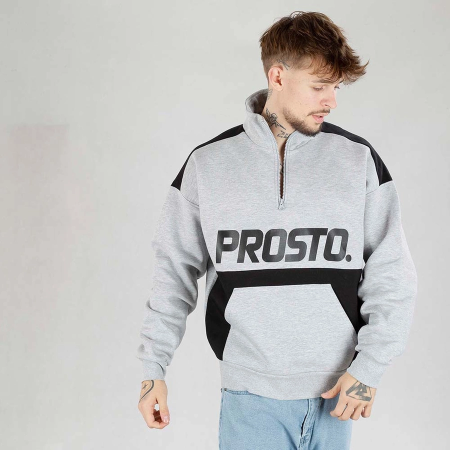 Bluza Prosto Crewneck Zip Wulk szara