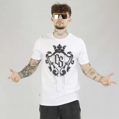 Koszulka Ciemna Strefa CS Duży Herb biało czarna