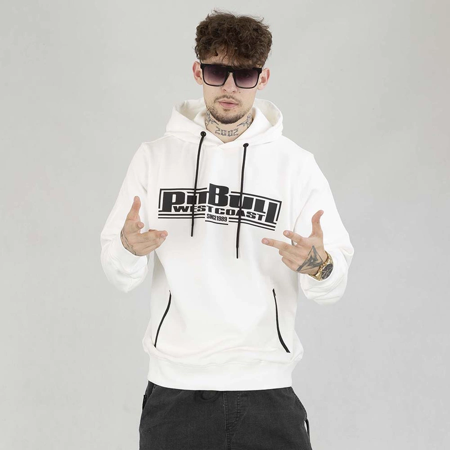 Bluza Pit Bull Hoodie Terry Classic Boxing biała