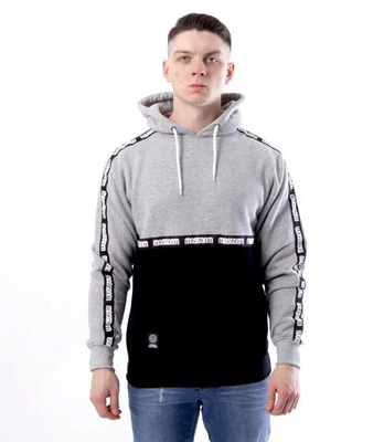 Mass-Mass DNM bluza Sweatshirt Line Hoody Szaro Czarna