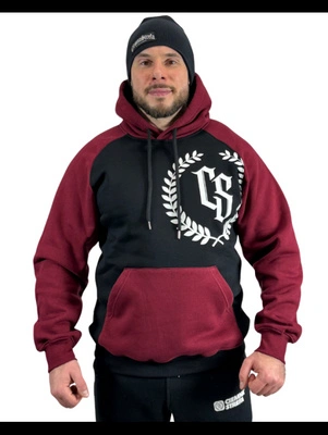 Bluza Hoodie Ciemna Strefa CS Reglan czarna bordowa