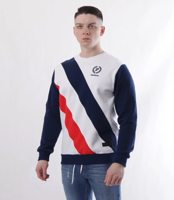 Patriotic-Laur Cross Line Bluza Klasyczna Biało Granatowa