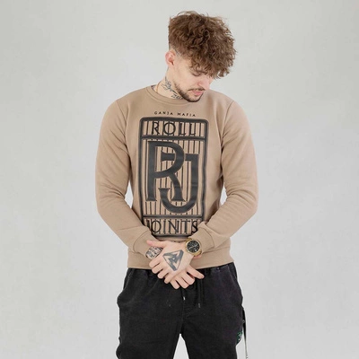 Bluza Ganja Mafia Crewneck RJ beżowa
