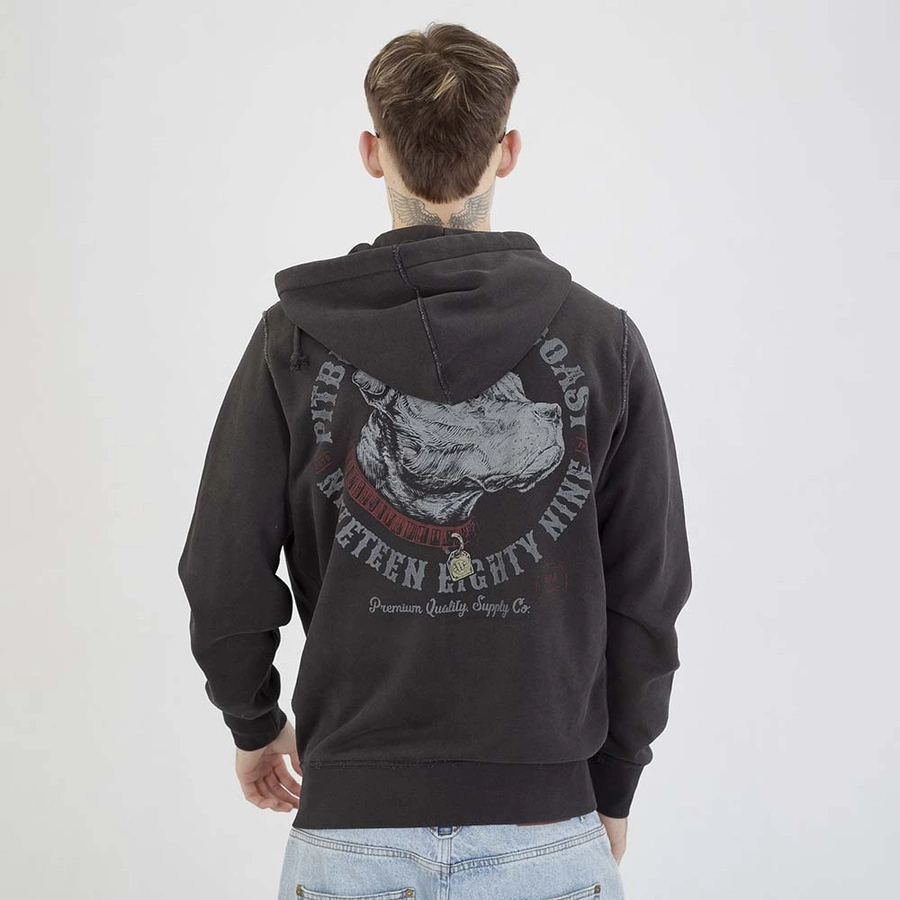 Bluza Pit Bull Hoodie ZIP Strenght & Respect sprana grafitowa