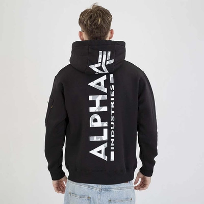 Bluza Alpha Industries Hoodie Back Print Camo 178318CP czarna biała camo