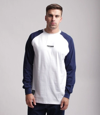 Mass Classics Small Logo Longsleeve Biały/Granatowy