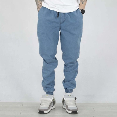 Spodnie Jogger Chada Jeans Haft jasne niebieskie