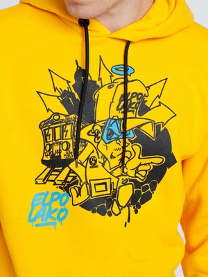 El Polako ZBIRUS Bluza z Kapturem Żółty