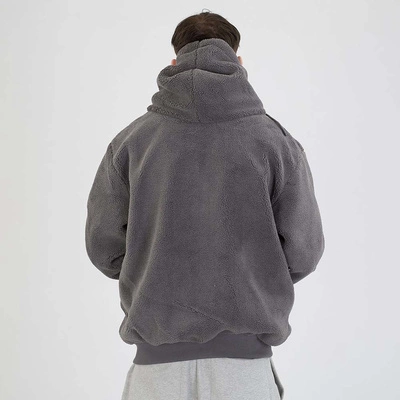 Kurtka Zimowa Mass Hoodie ZIP Patch Teddy szara