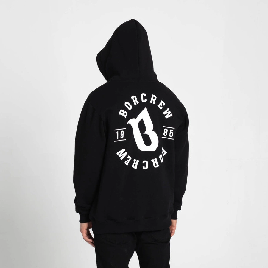 Biuro Ochrony Rapu BORCREW 1985 Bluza Kaptur Zip Czarny