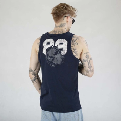 Tank Top Pit Bull Slim Fit Dog 89 ciemny granatowy